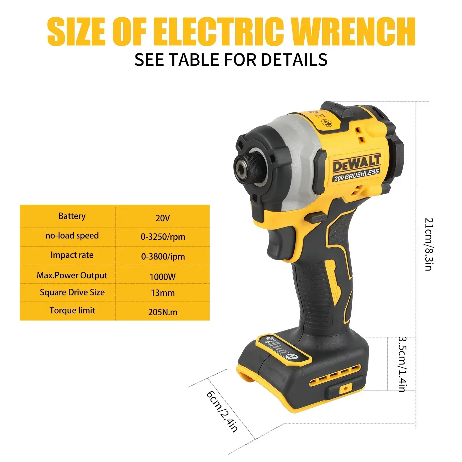 DEWALT DCF850 Visseuse à percussion électrique 20V sans balais sans fil 3250RPM, outils à couple éle