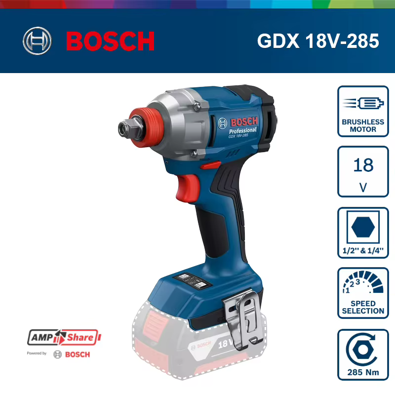 Clé à chocs sans fil Bosch GDX 18V-285, outils électriques professionnels Bosch, outil à chocs AmpSh