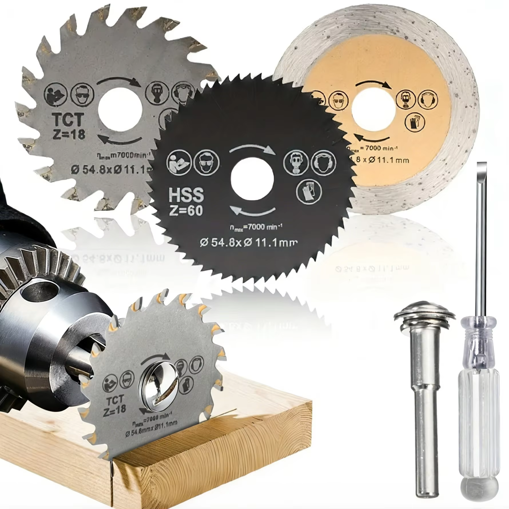 Jeu de lames de scie circulaire multifonction, disques de coupe pour bois, métal doux et brique, tig