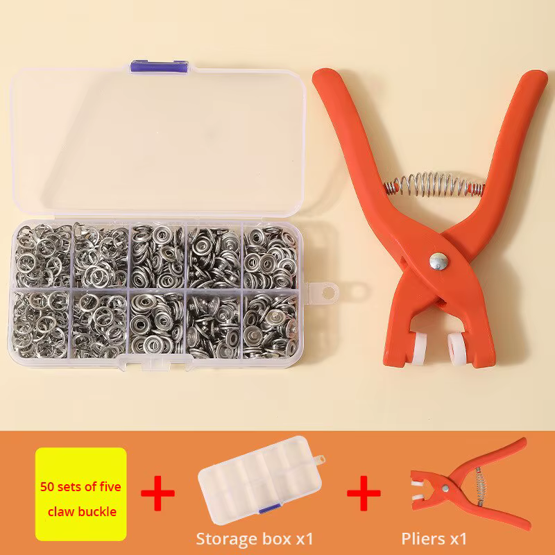 Kit de boutons-pression avec pinces à pression manuelle, 50 pièces, boutons-pression en métal pour l