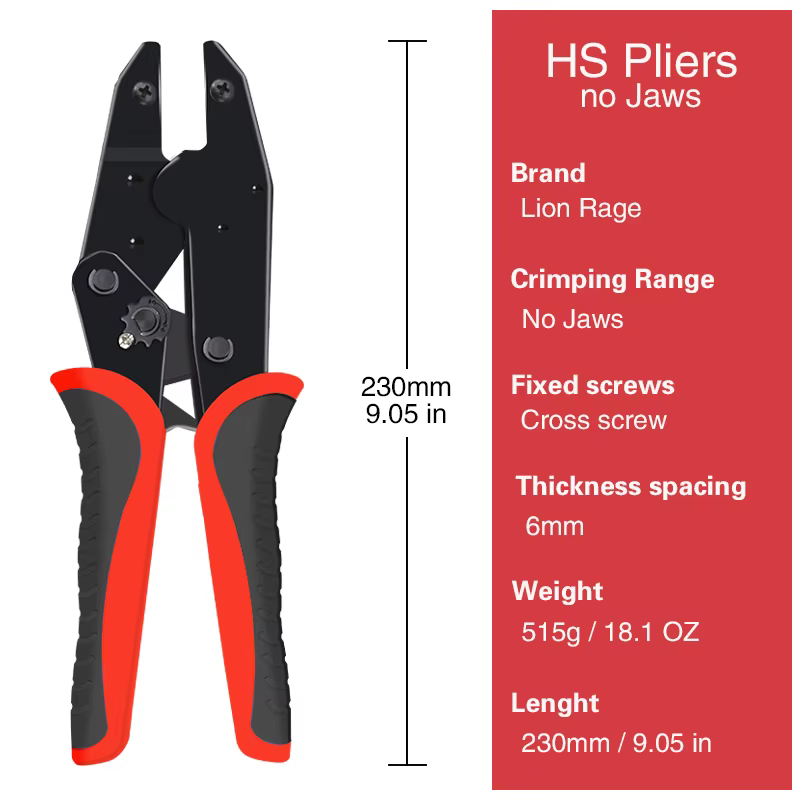 HS Pince à sertir mâchoire 9 pouces pour insert à ressort, pré-isolée, étanche, type tube, mâchoire