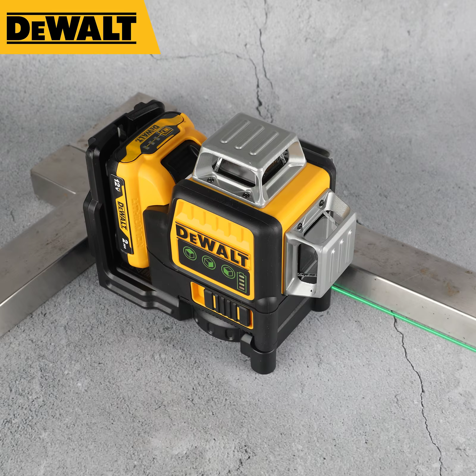 Niveau laser vert à batterie au lithium DEWALT DW089LG 2026 | 12 lignes, 3 côtés, 360 ° Horizont