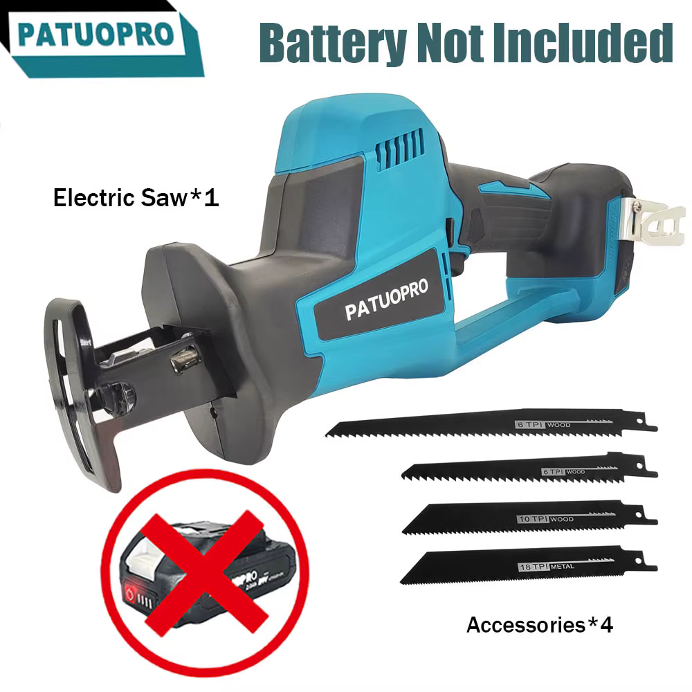 Makita-Scie alternative électrique sans balais, scie à bois, sans fil, vitesse réglable, tuyau en PV
