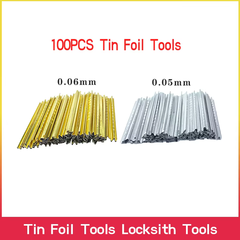 100 pièces/boîte 0.05MM/0.06MM outils en feuille d'étain outils de serrurier or et argent feuille d'