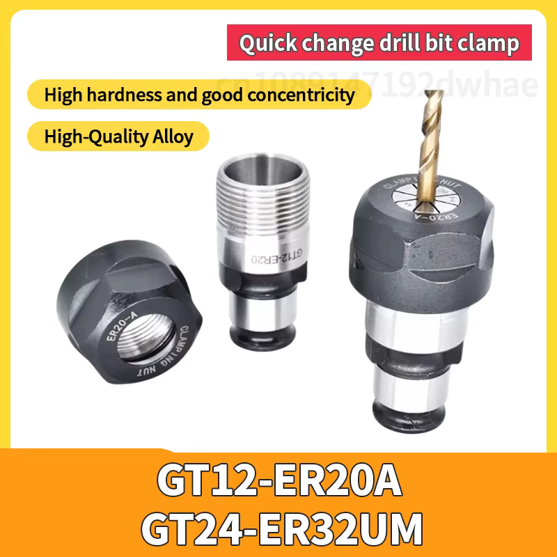 Mandrin de perçage et de taraudage à changement rapide GT12 GT24 ER20 ER32 pour machine à tarauder, 