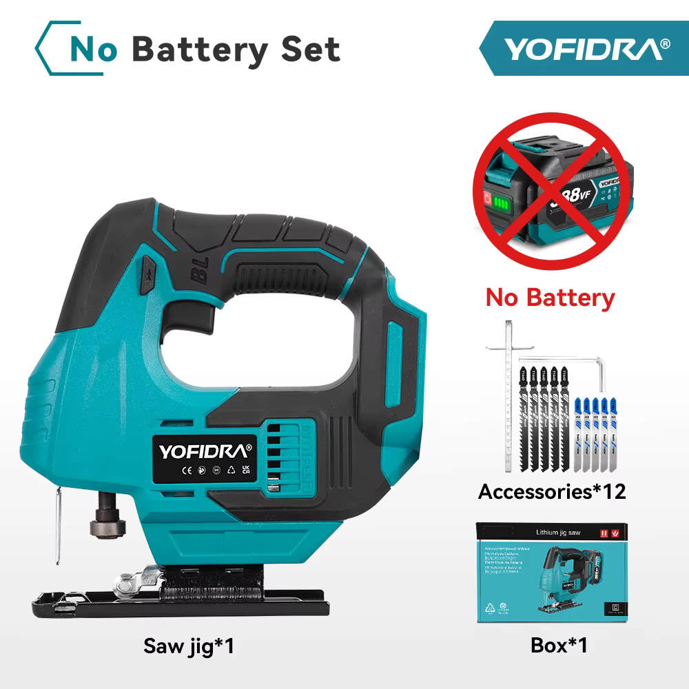 YOFIDRA – scie sauteuse électrique sans balais, 19mm, courbe Laser infrarouge, outil électrique mult