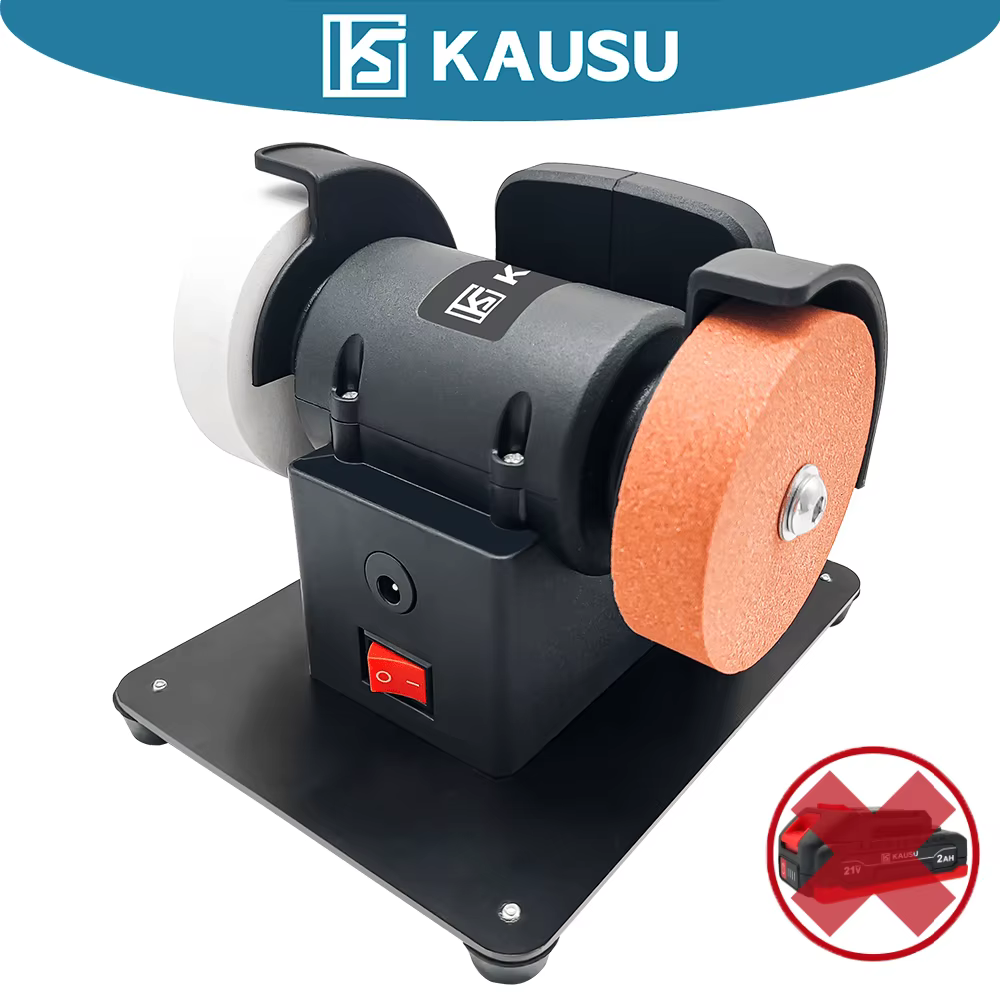Mini-meuleuse à double roue, roues de 100/120 mailles, 60W/21V, base antidérapante sans fil, outil d