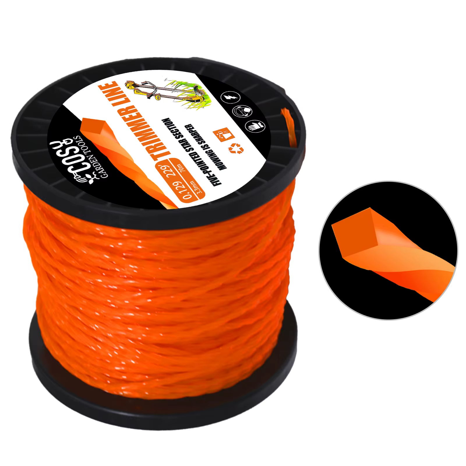 Ligne de débroussailleuse COSY2.0/2.4/2.7/3.3/4.0mm, spirale, enge, remplissage 2,4, ULnylon, pour t