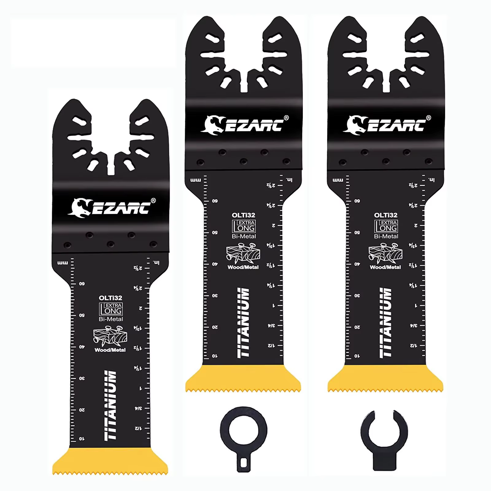 EZARC 3 lames oscillantes en titane extra-longues pour outils multifonctions, pour couper le métal, 