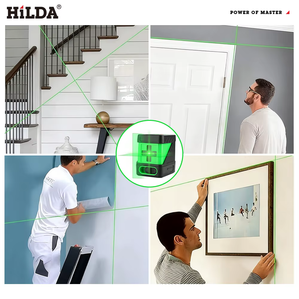 HILDA 2 lignes niveau Laser auto-nivelant faisceaux verts Laser ligne transversale horizontale verti