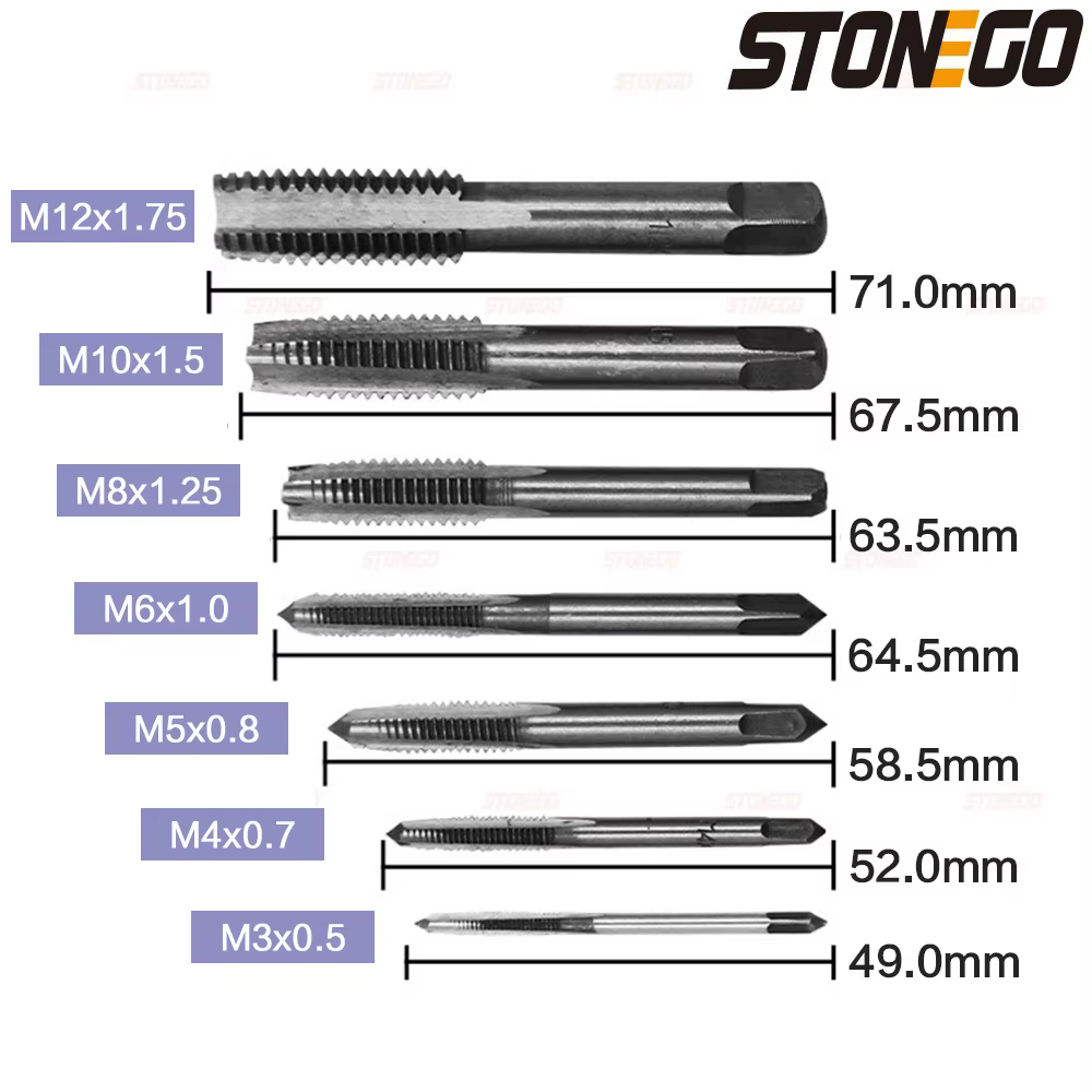 STONEGO-Perceuse à tarauder à main, 5 pièces/7 pièces, roulement en acier conique, spirale à main, p