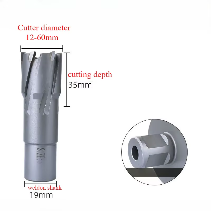 Forets annulaires TCT 12-65 mm × 35 mm, forets magnétiques, scie cloche en alliage dur pour le fer, 