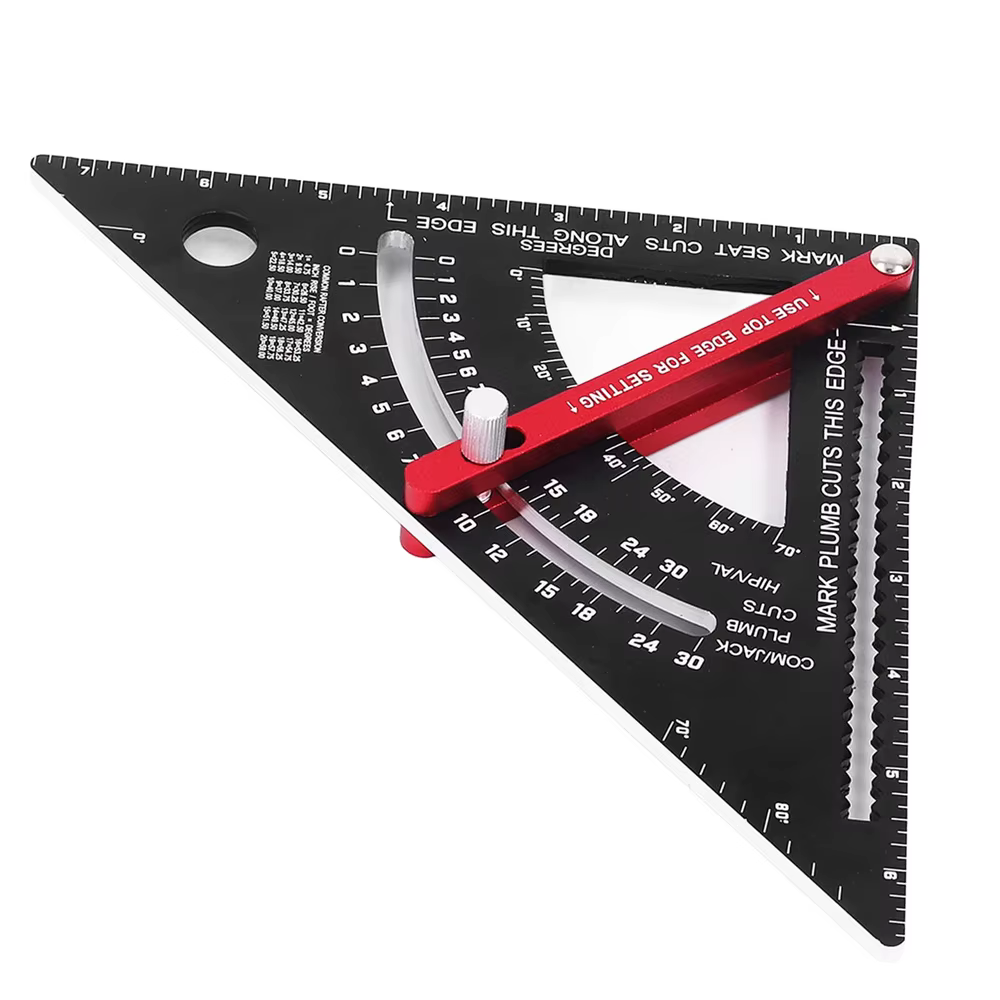 Règle triangulaire de menuiserie de 7 pouces, multifonction réglable, disposition de charpentier, ou