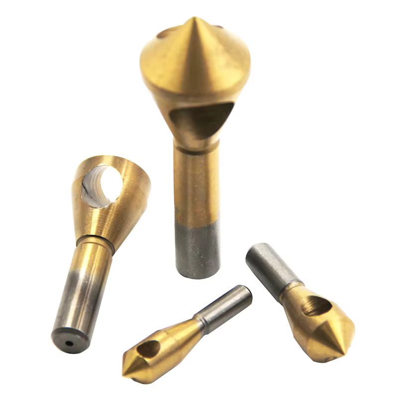 1/4 pièces ensemble titane fraise ébavurage perceuse cône trou coupe acier/aluminium tête fraisée ch