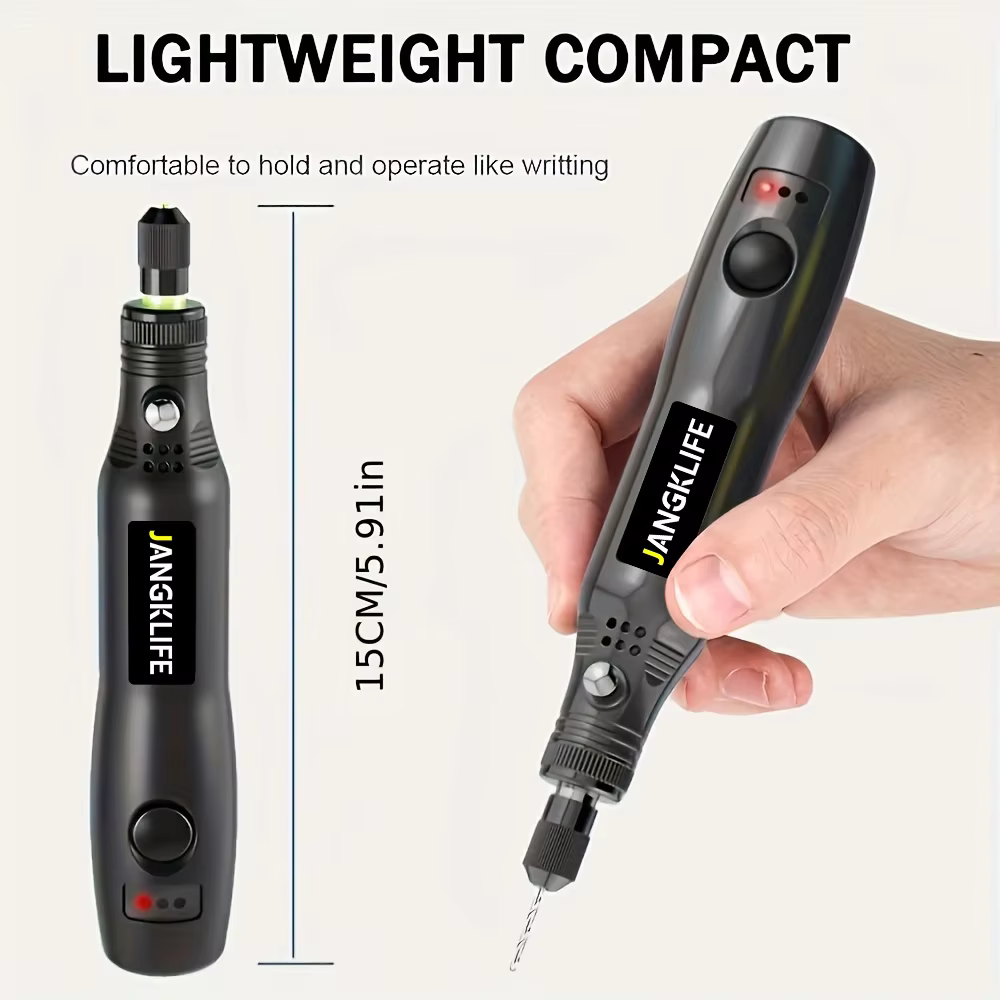 JANGKLIFE USB Kit d'outils rotatifs sans fil stylo de gravure sur bois bricolage pour bijoux métal v