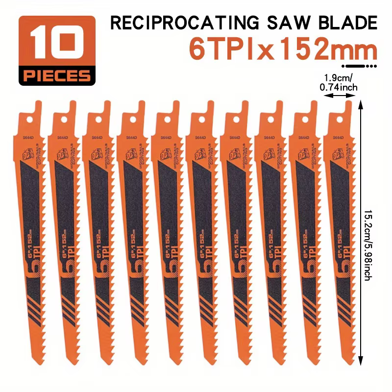 ‌ Lames de scie sabre 10 pièces-acier à haute teneur en carbone, coupe multimaterial pour le bois/pl