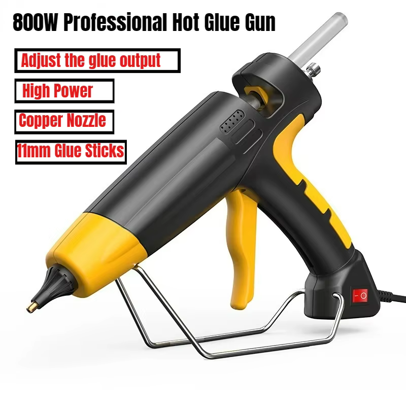 Pistolet à colle thermofusible professionnel 300w/800w avec bâtons de colle de 11mm, Mini pistolet e