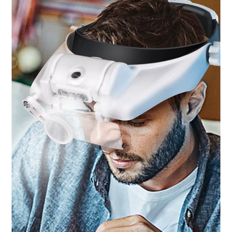 Loupe à bandeau LED, Loupes mains libres pour bijoux, montre, réparation électronique, Loupe à lenti