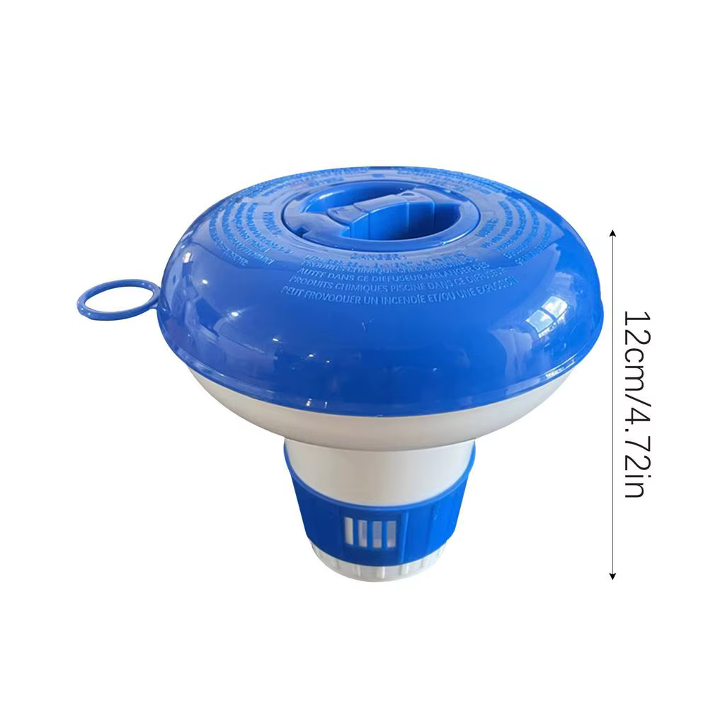 Flotteur distributeur de chlore de luxe 5 pouces pour piscine, bleu et blanc, pour tablettes de pisc