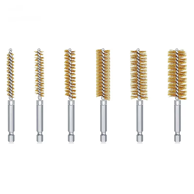 Brosse de nettoyage de perceuse en acier inoxydable, fixation de brosse métallique torsadée pour per