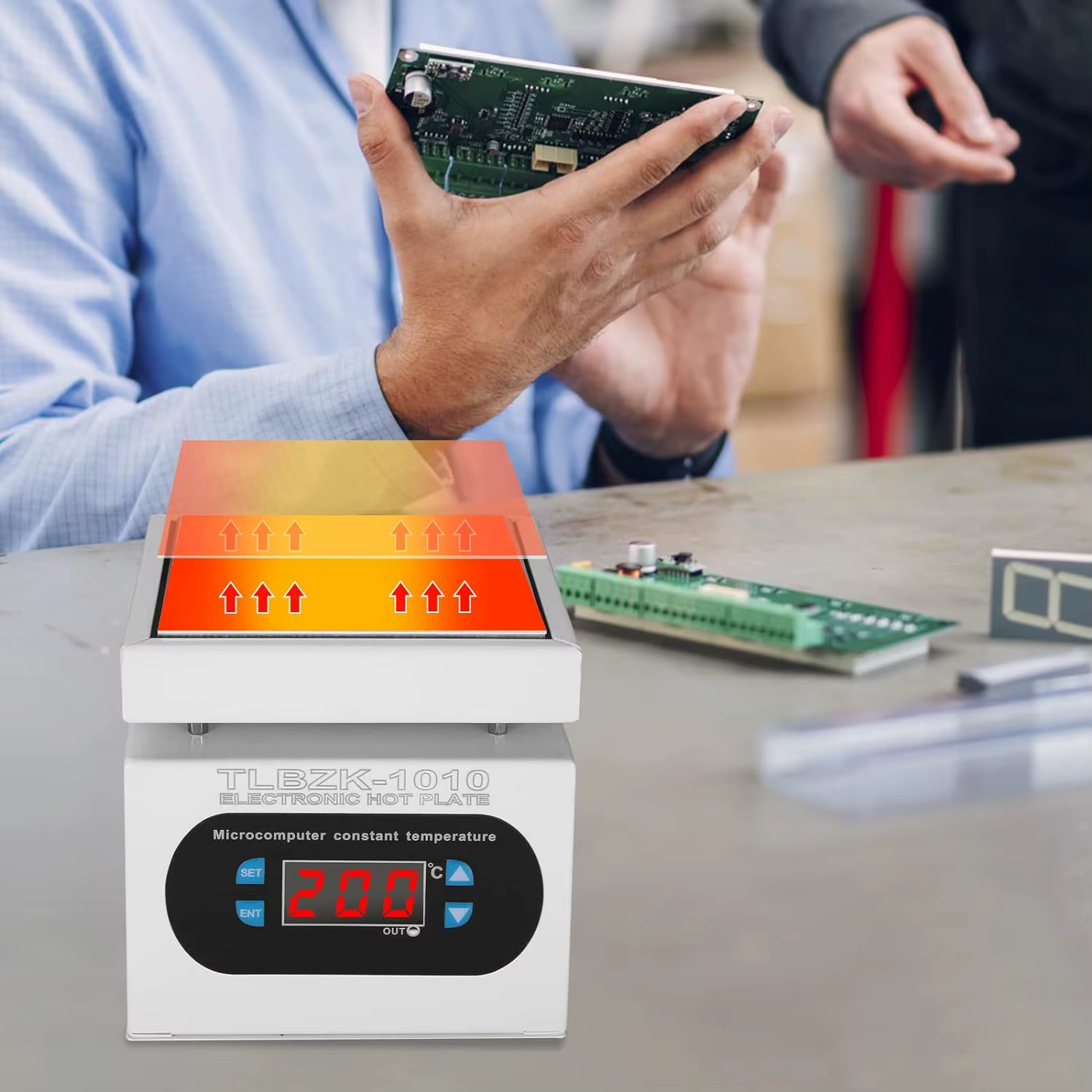 Station de chauffage numérique 350W/500W, plateforme de préchauffage électronique, plaque chauffante