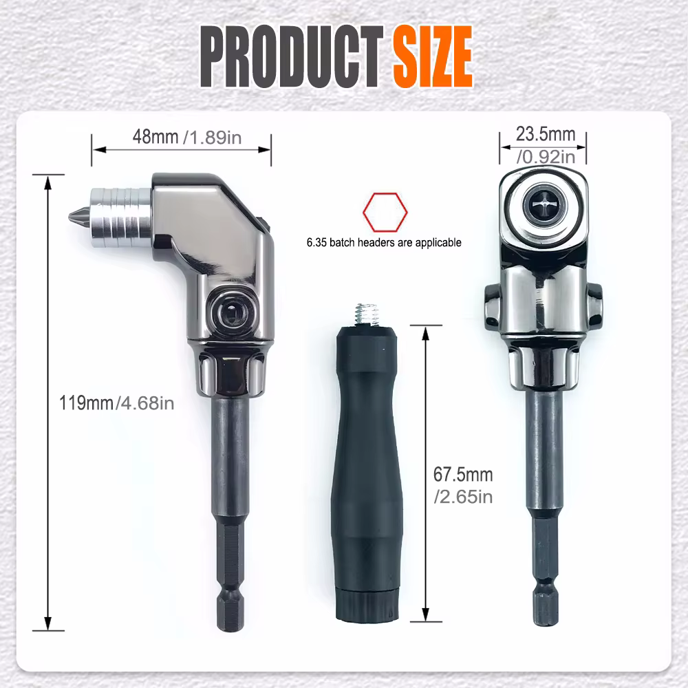 Adaptateur de perceuse à 90 degrés, Extension d'angle de pilote, Compact, rapide, foret à Angle droi