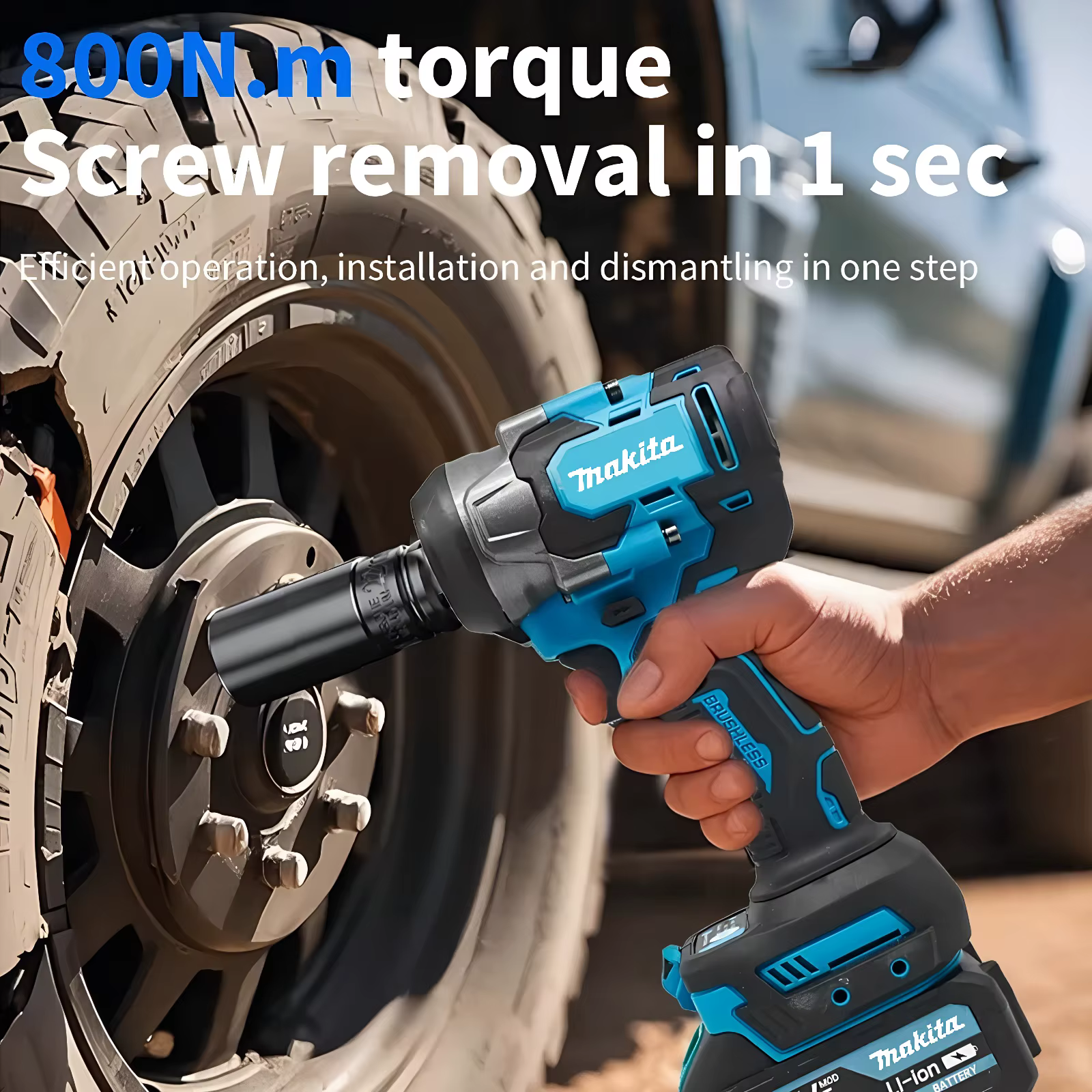 Makita 800Nm clé à chocs sans fil 18V outil électrique à couple élevé pour la Construction en acier 