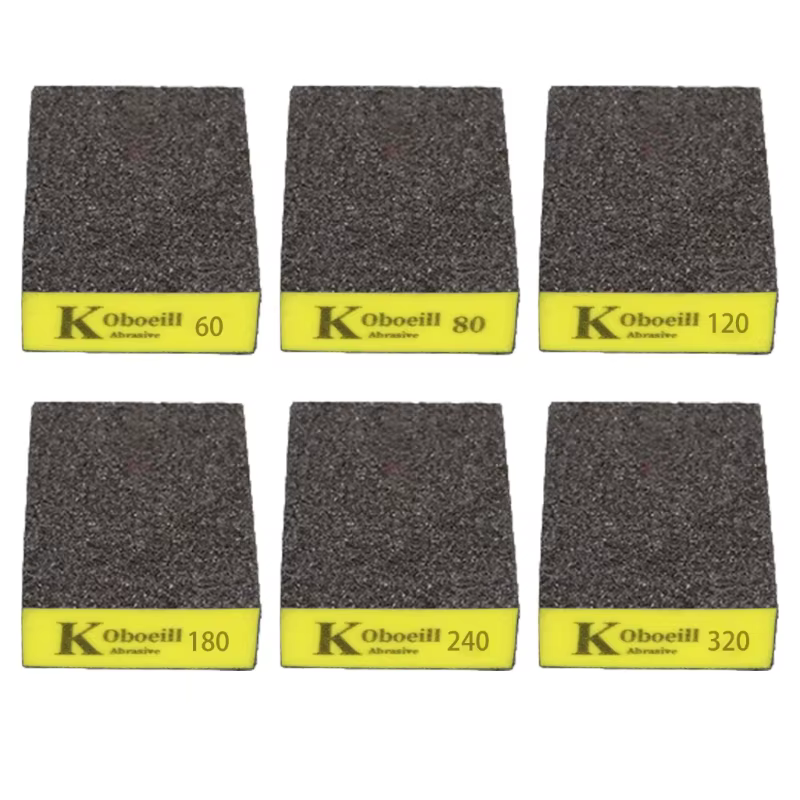 6 pièces/ensemble (60 80 120 180 240 320) bloc de ponçage épais moyen fin, éponges de ponceuse pour
