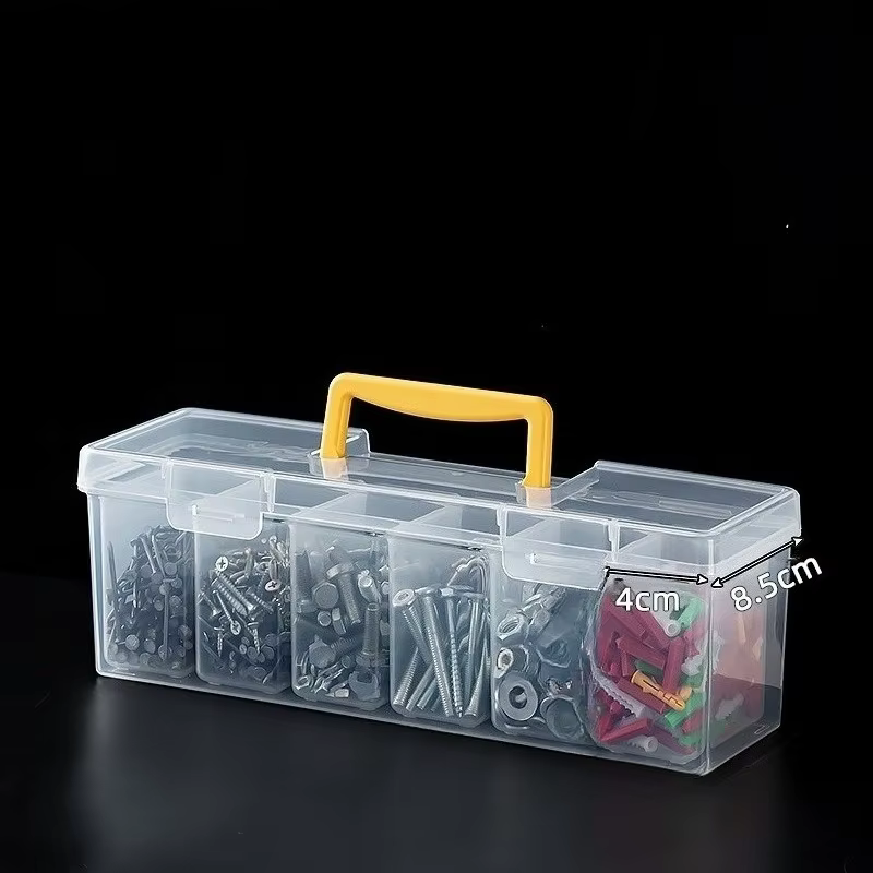 Boîte de rangement d'outils matériels, organisateur d'outils Transparent multi-compartiments, boîte 