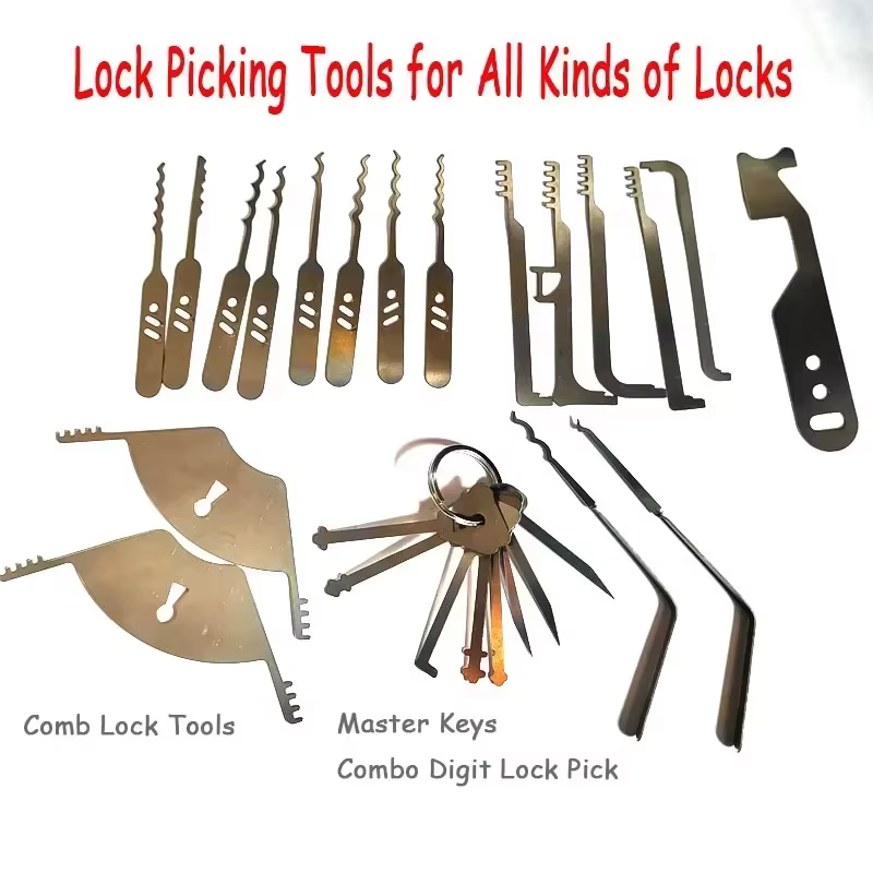Peigne de réparation de porte multi-outils, outil de dérivation, serrurier, outils EDC, serrure prin