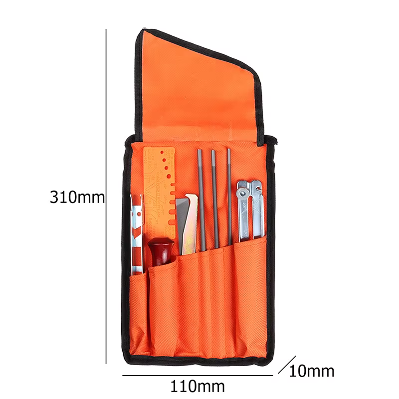 Kit d'affûtage de scie à chaîne professionnelle, ensemble d'outils, manche en bois dur, barre de gui