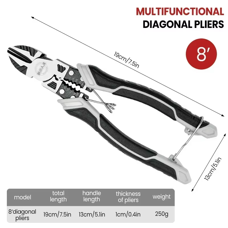 Pince diagonale universelle multifonctionnelle, coupe-fils, outils de réparation durables et antidér