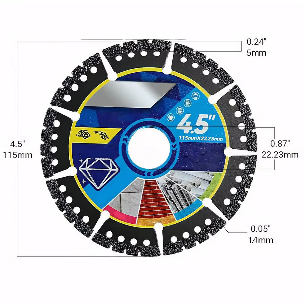 Lames de coupe multi-matériaux pour meuleuse d'angle : métal, carrelage, pierre, plastique, alliage,