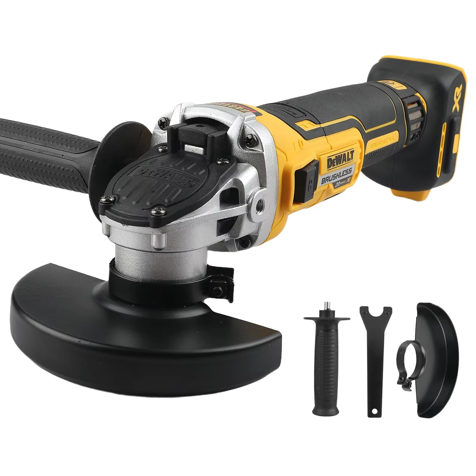 DEWALT 2025 DCG405 Meuleuse d'angle à tête plate 125 mm, machine nue, outil de découpe, outils sans