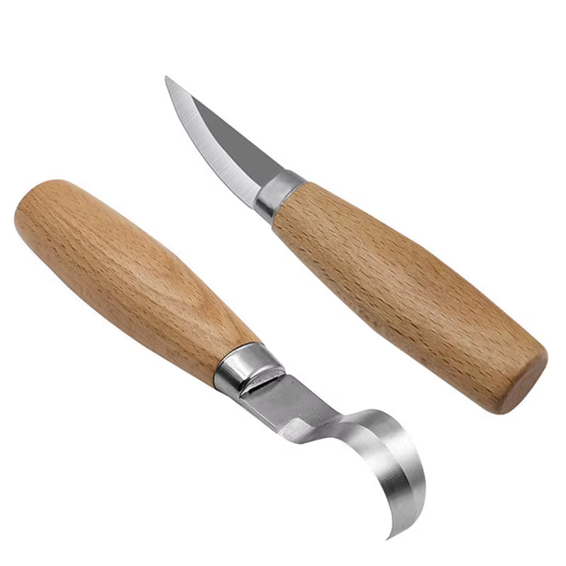 Couteau à découper le bois, ciseau à crochet, outils de sculpture, cuillère ergonomique pour le trav