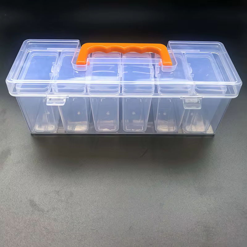 Boîte de rangement pour outils, organisateur d'outils transparent multi-compartiments, boîte de tri 