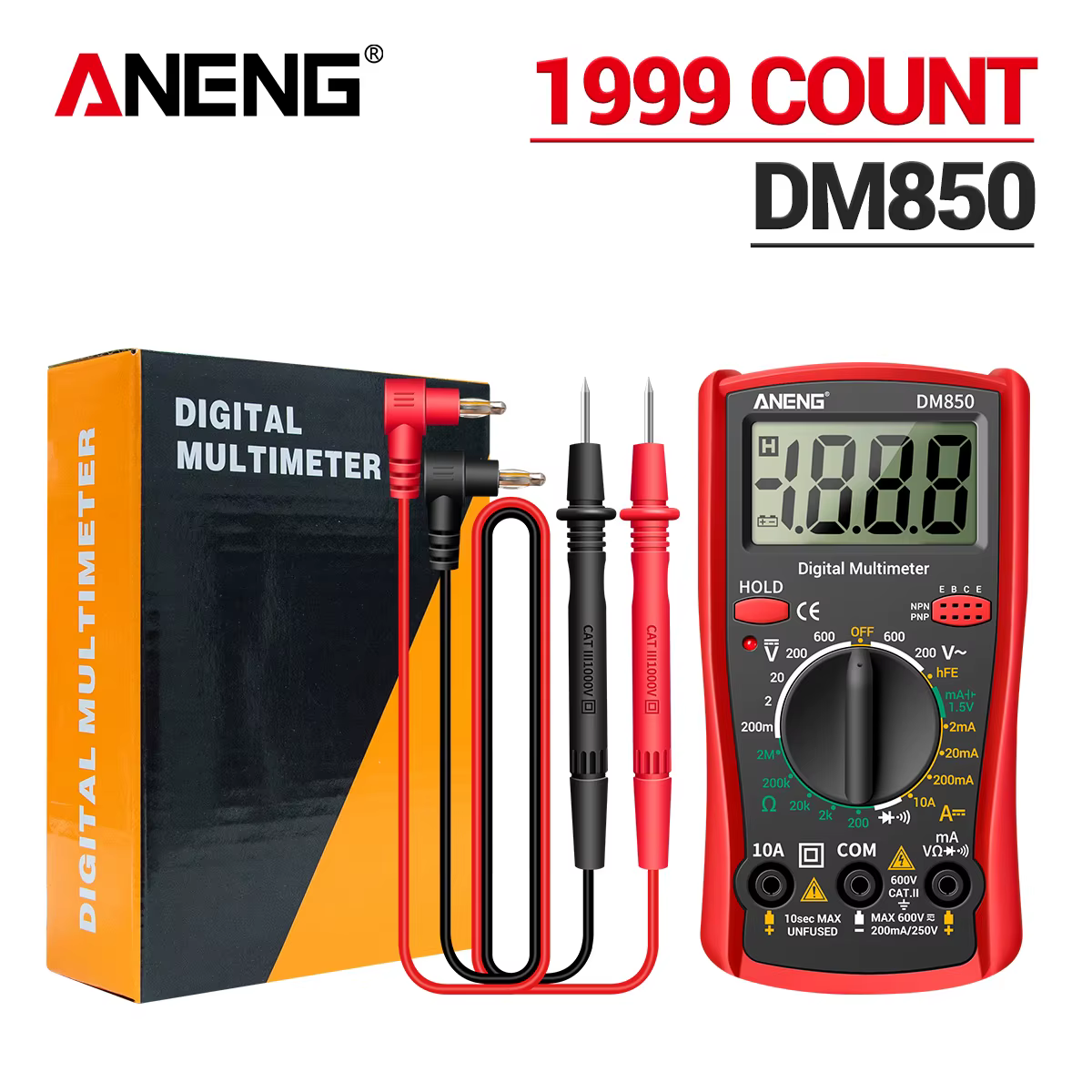 ANENG DM850-Multimètre numérique automatique professionnel, testeur de tension AC/DC automatique, ou