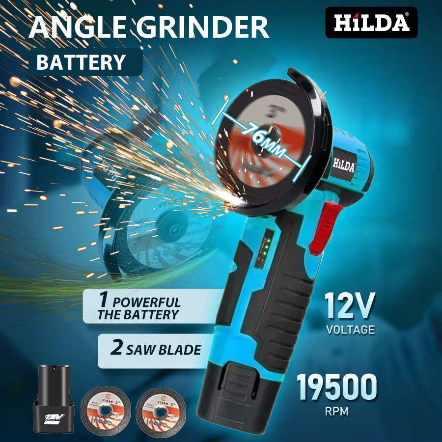 HiLDA 12V/3 Pouces Lithium Électrique Angle Grinder Mini Petit Ménage De Poche Machine De Découpe Po