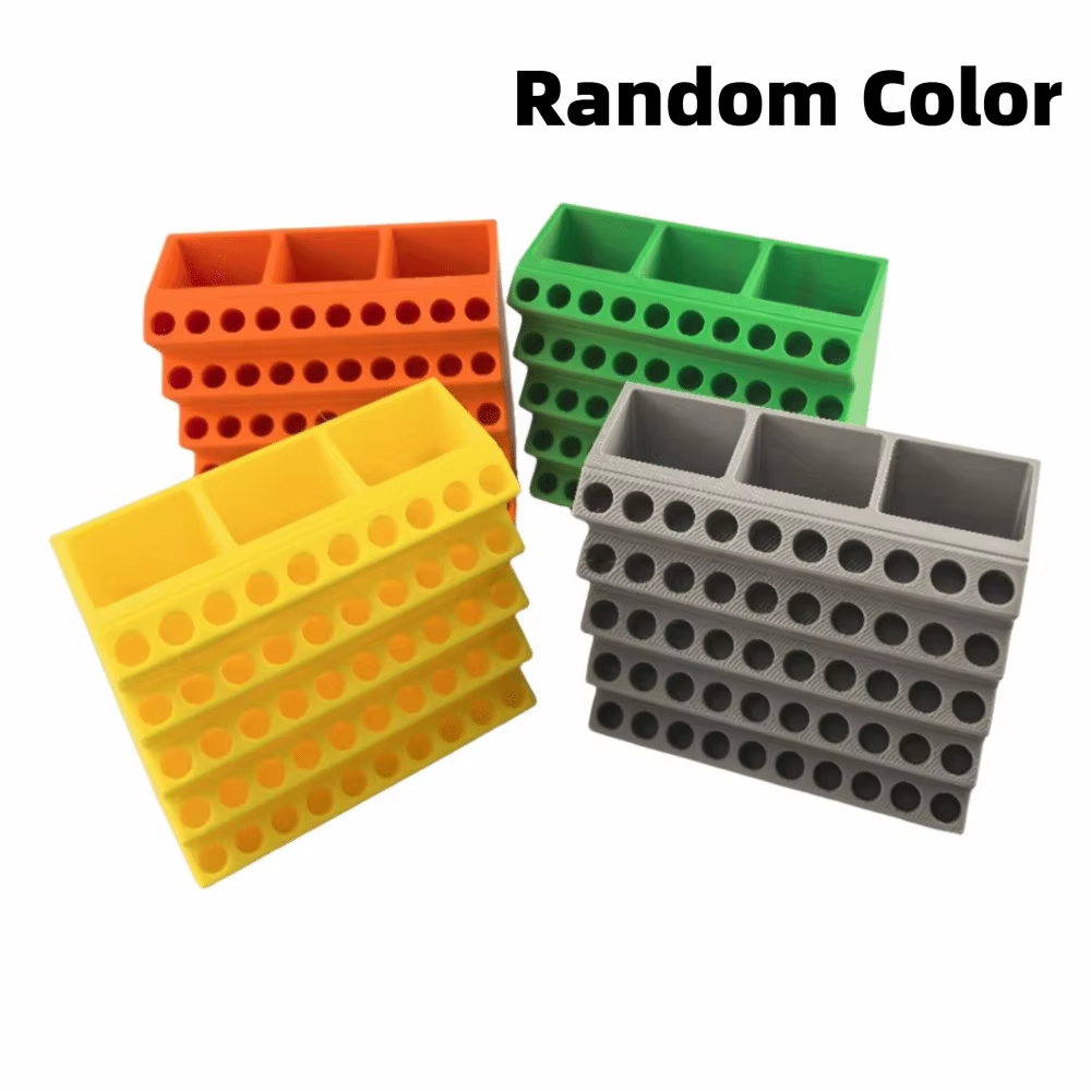 Boîte de rangement pour embouts de perceuse et tournevis, 50 trous, en plastique, gain de place, org