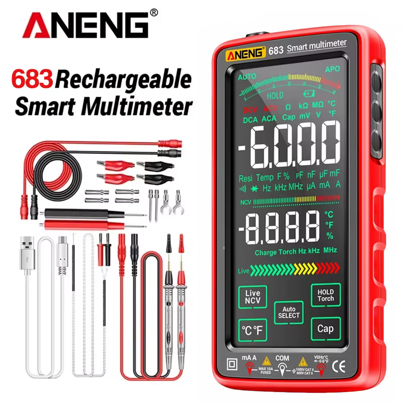 ANENG 683 multimètre intelligent haut de gamme tactile 6000 points multimètre Test multitesteur Rech