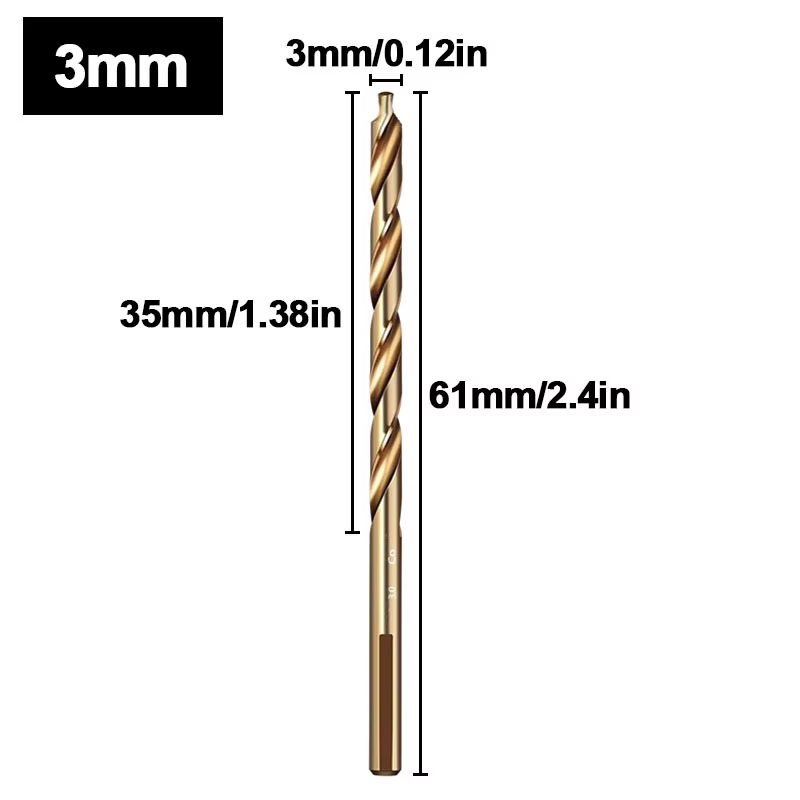 Foret hélicoïdal étagé en Cobalt, foret à tige droite en acier rapide M35 (3-13mm) pour métal, acier