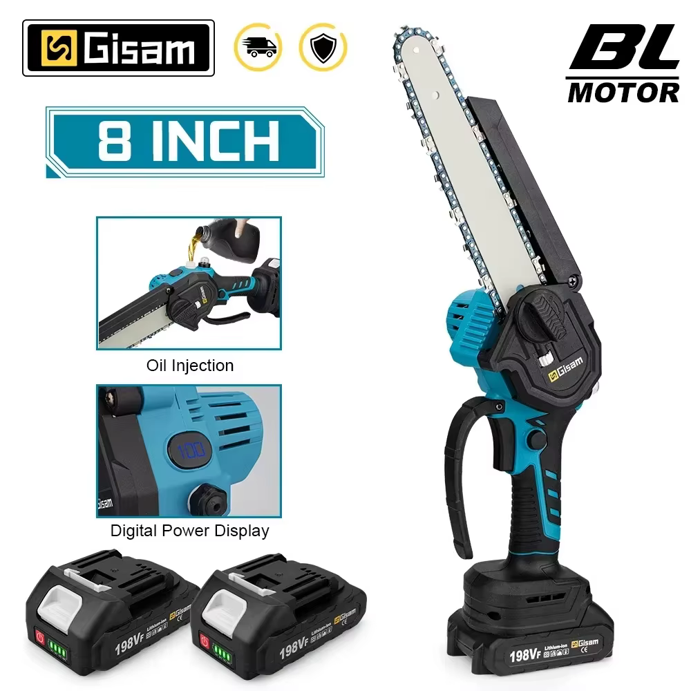 Gami 8 pouces scie électrique sans brosse scie à chaîne électrique à une main outil de jardinage pou
