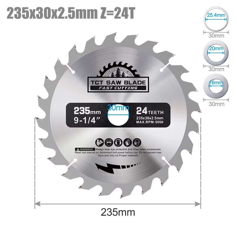 CMCP 1pc 235mm lame de scie circulaire TCT lame de scie pour outils de travail du bois 24/40/48T dis