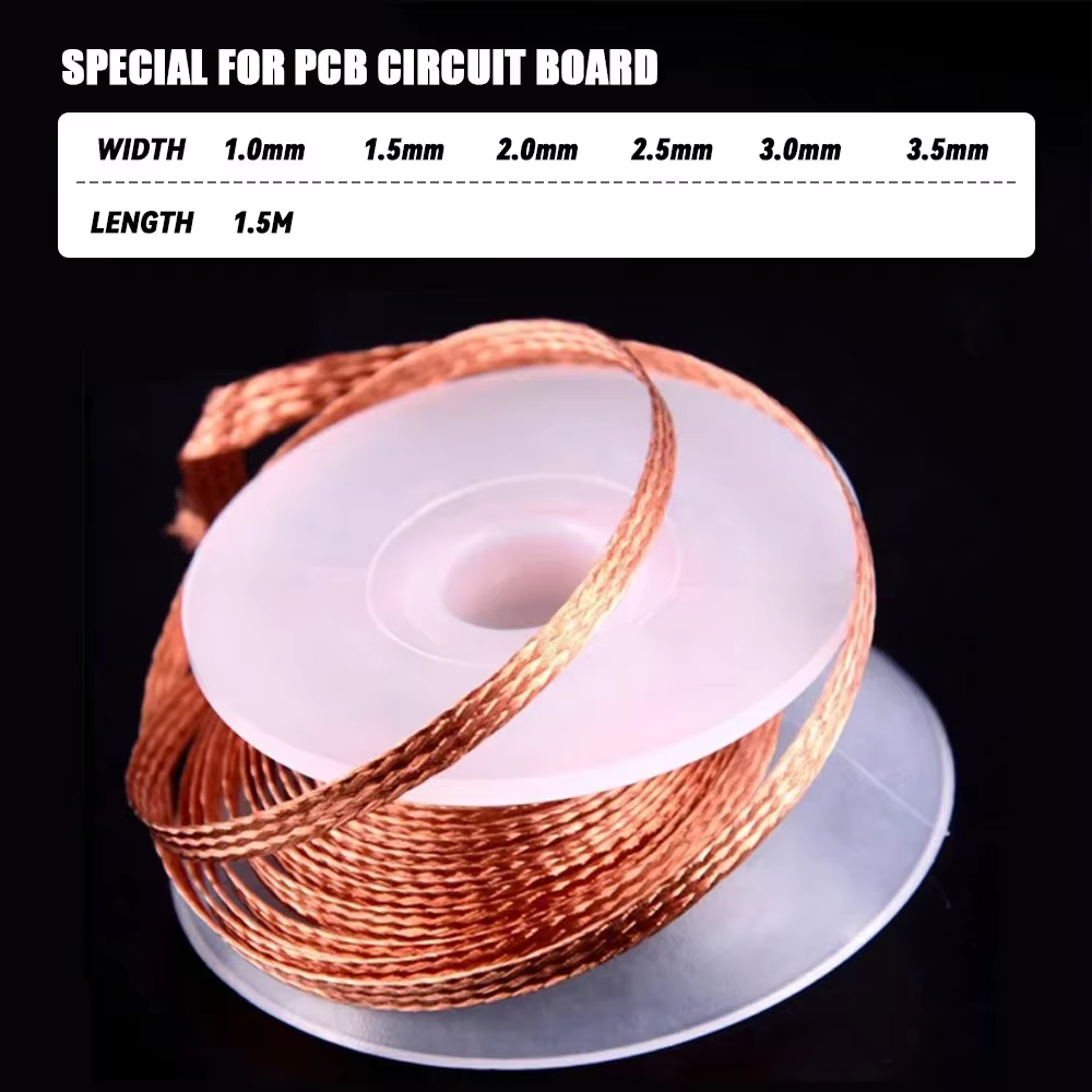 1mm-2.5mm-4mm 1.5M 3M tresse à dessouder dissolvant de soudure fil de mèche soudure étain ventouse c