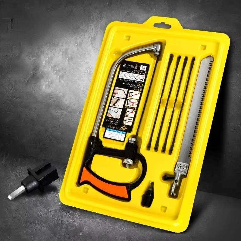 Kit de scie à main multifonction 8 en 1, scie en acier pour métal, bois, verre, bricolage, outil de