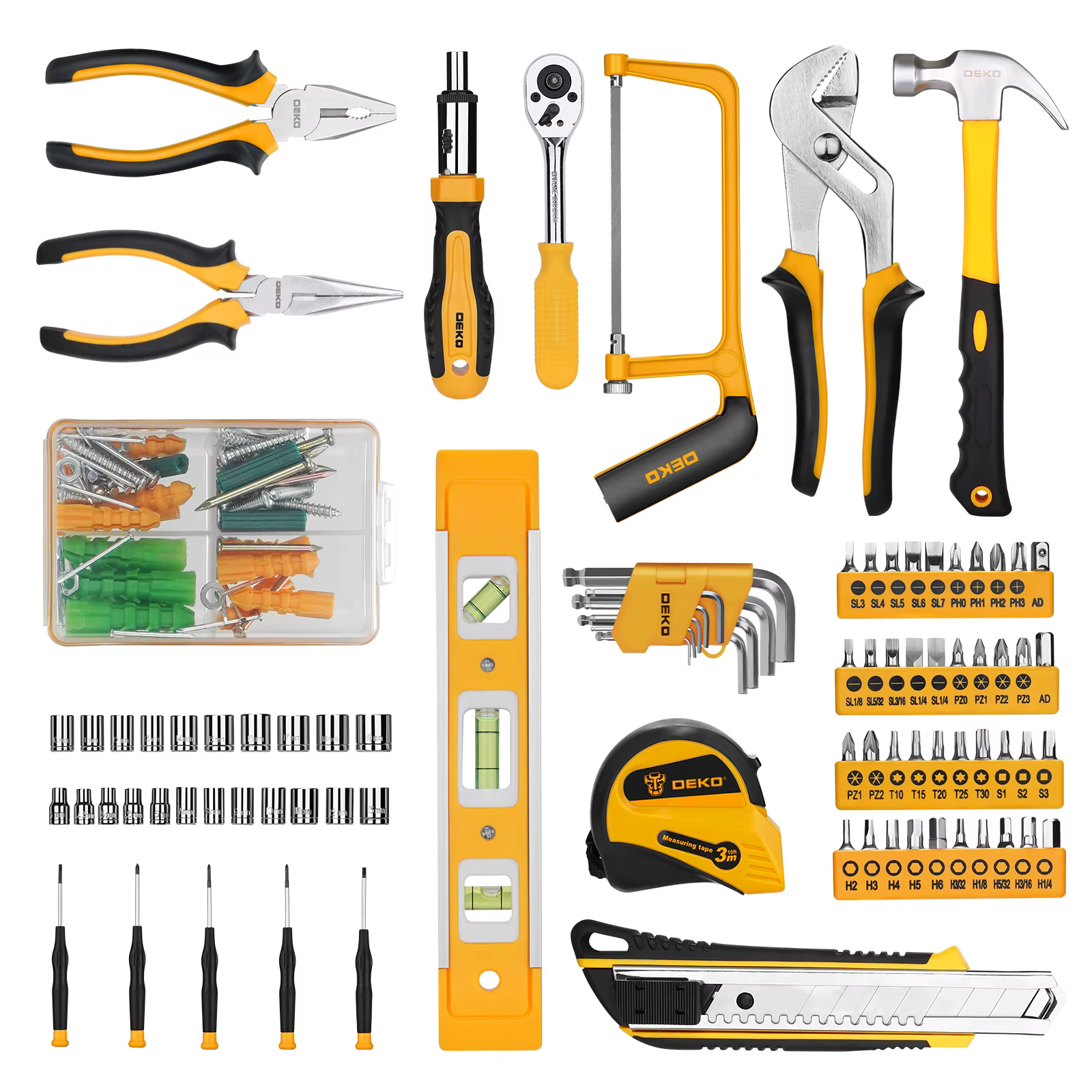 DEKO 228 pièces clé à douille outil de réparation automobile paquet combiné ensemble d'outils mixtes