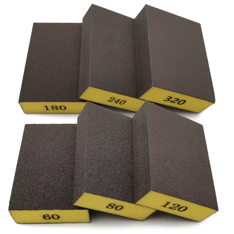 6 pièces/ensemble (60 80 120 180 240 320) bloc de ponçage épais moyen fin, éponges de ponceuse pour 
