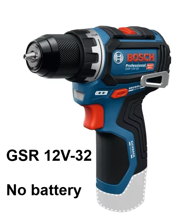 Perceuse sans fil Bosch Professional GSR 12V-32, moteur sans balais, couple élevé de 32 Nm, double v