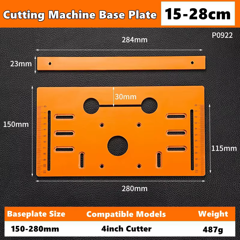 Rail de guidage de scie circulaire, plaque inférieure, Machine de découpe réglable, support de scie 