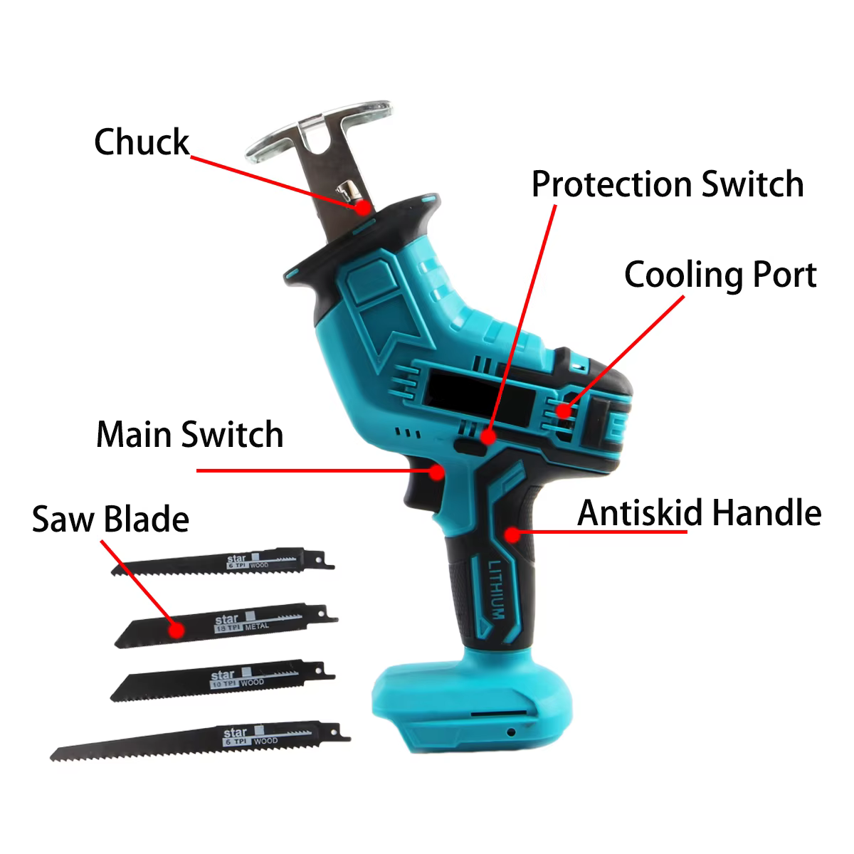 Makita – scie alternative électrique Portable sans fil 21V, outil de coupe du métal et du bois à vit